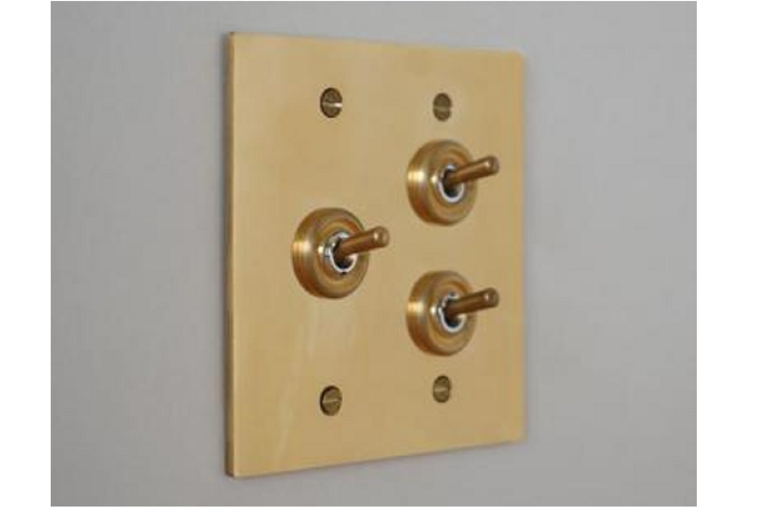 トグルスイッチ 真鍮プレート 3スイッチ